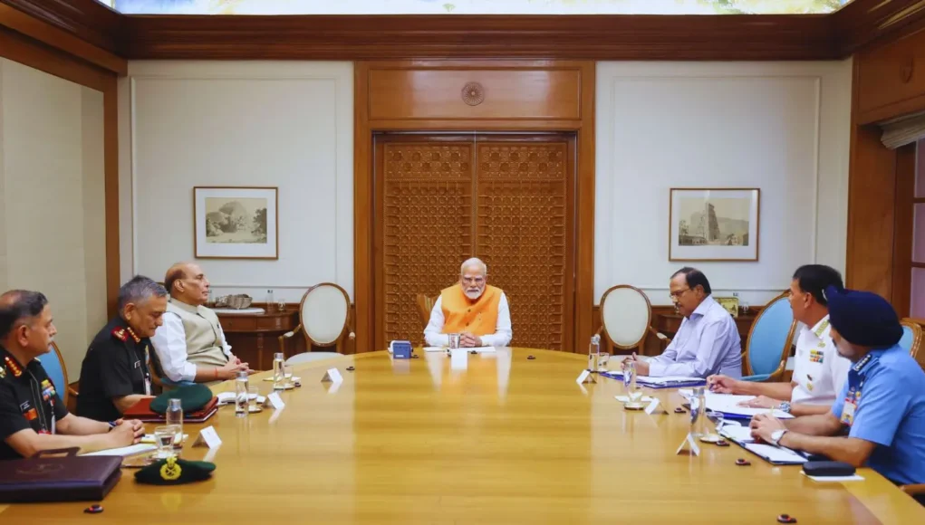 PM Modi talks with all three army chiefs amid increased tensions with Pakistan.