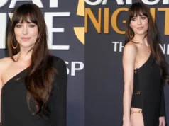 Two days in a row, Dakota Johnson argues for sheer shapewear. Dakota Johnson makes the case for sheer shapewear for the second day in a row.