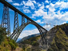 While passing over the Chenab Bridge, pilots make a special announcement. It’s Travelers’ Photo Opportunity Pilots make a special announcement when they cross the Chenab Bridge. It's a Photo Opportunity for Travelers