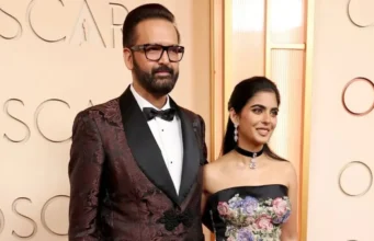 Isha Ambani and her husband Anand Piramal made their Oscar debut in Valentino’s antique gown.