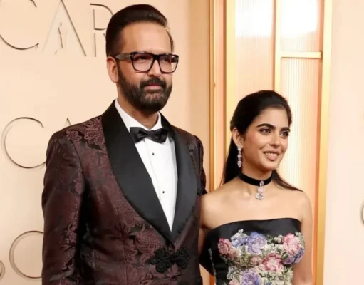 Isha Ambani and her husband Anand Piramal made their Oscar debut in Valentino’s antique gown.