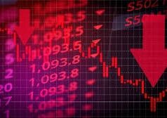 The Rupee rises from a record low as the market falls for the sixth week in a row.