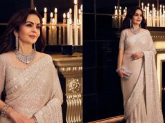 Nita Ambani’s off-white saree, diamond look steals spotlight
