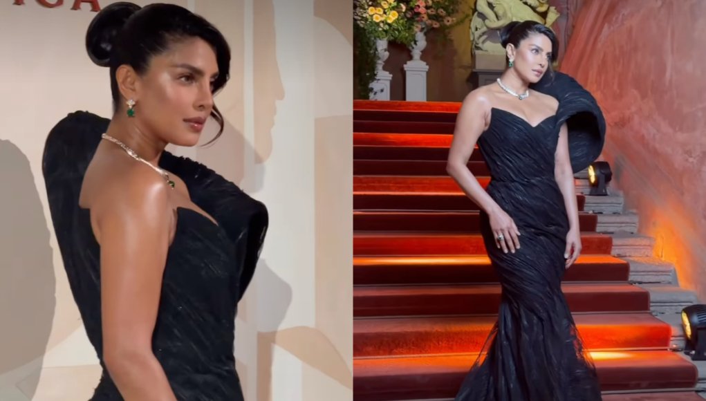 Priyanka Chopra Stuns in Black Gown at Bvlgari Eclettica Event Priyanka Chopra Stuns in Black Gown at Bvlgari Eclettica Event