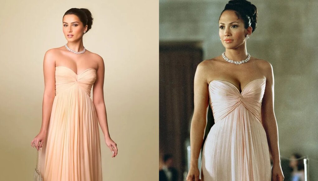 Tara Sutaria recreates Jennifer Lopez’s strapless gown look