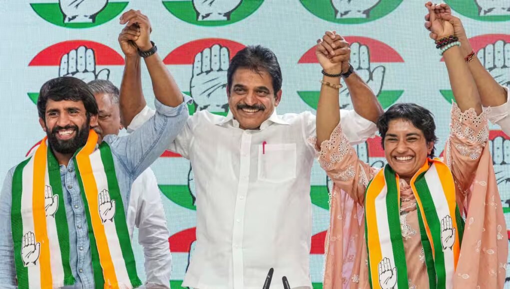 Congress behind the wrestlers protest, says WFI chief day after Vinesh Phogat, Bajrang Punia join Congress Congress behind the wrestlers protest, says WFI chief day after Vinesh Phogat, Bajrang Punia join Congress