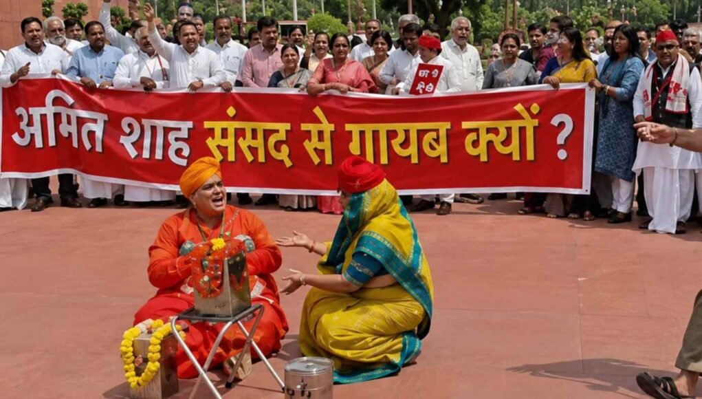 “Shah sansad se gayab kyun”? Oppn protests