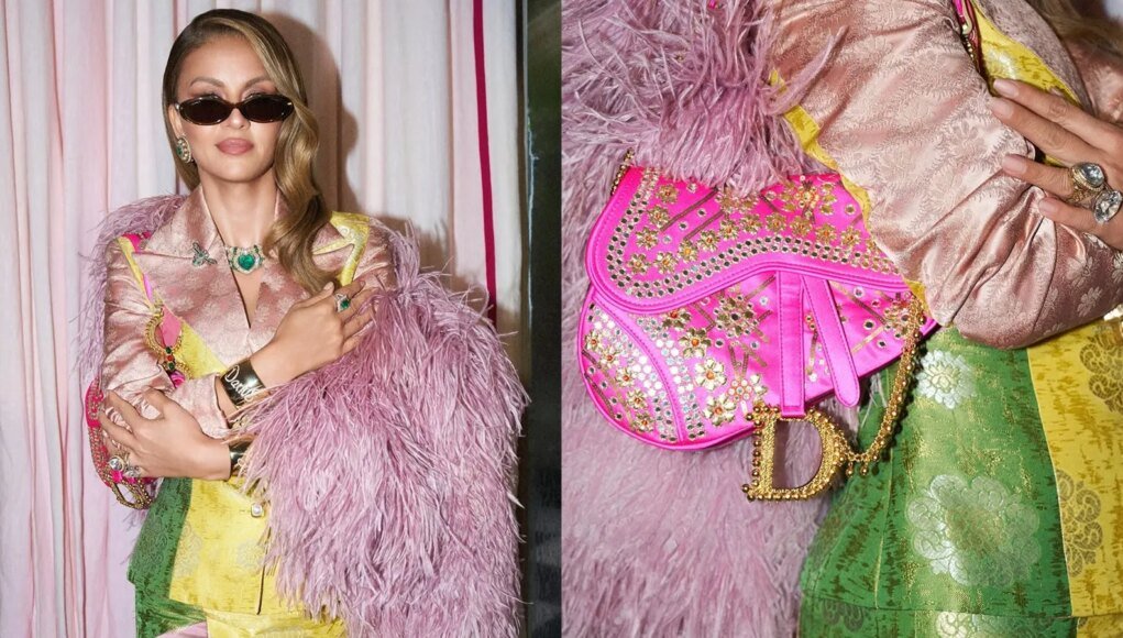 Natasha Poonawalla Flaunts Rare Rs 3.75 Lakh Gota Patti Saddle Bag