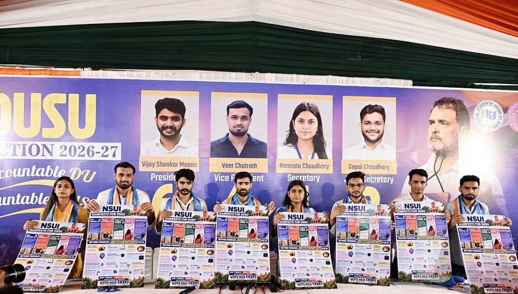 DUSU polls: NSUI promises rent control, campus reforms as ex-DUTA chief joins Cong