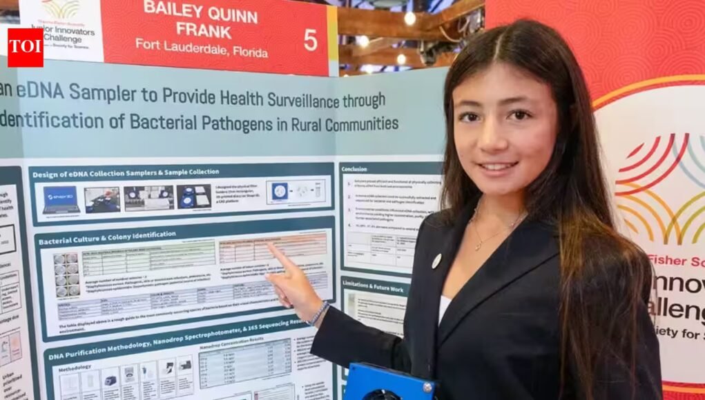 Meet Bailey Quinn Frank, 15, from Fort Lauderdale, who built an air sampler with a small fan and filter paper to collect bacterial DNA; she has now won a ,000 science prize among nearly 2,000 applicants
