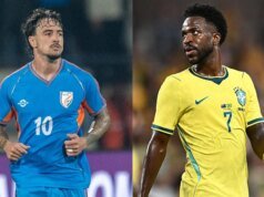 India vs Brazil LIVE Score, International Football Friendly: Historic Match Begins; India Defend Vinicius Jr’s Dangerous Early Cross