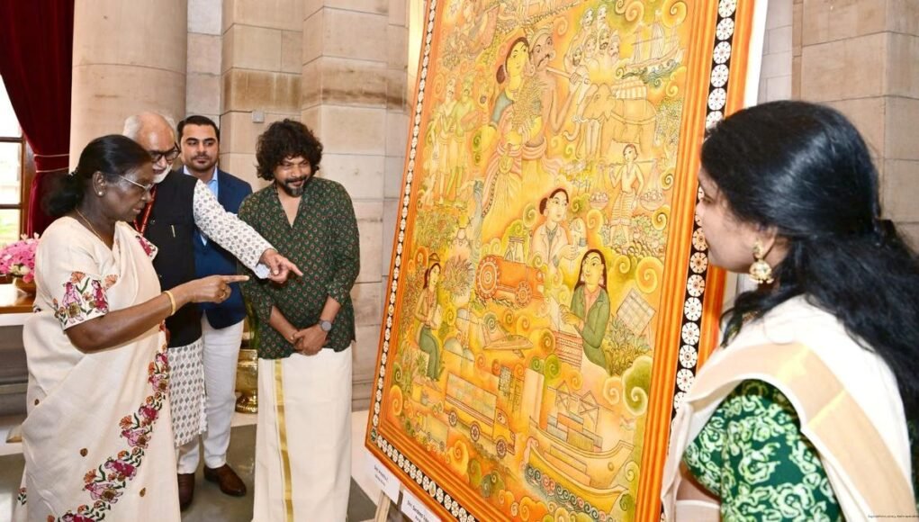 Artist Basanth Peringode takes Keralam’s murals to Rashtrapati Bhavan