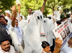 ‘Living ghosts’ protest: IYC workers demand Gyanesh Kumar’s resignation