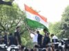 WATCH: Rahul climbs barricades during protest against EC; Priyanka joins in
